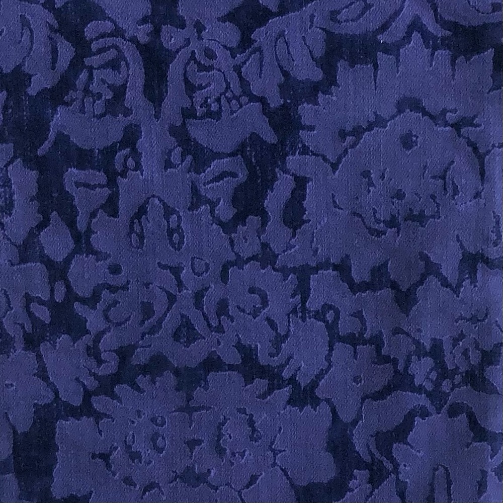 Anthropologie Essential Skinny cobalt blue purple brocade damask pants 10 ankle - Picture 7 of 13